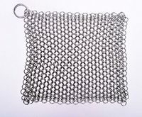 SMYLLS Stainless Steel 316 L Cast Iron Cleaner Chainmail Scrubber for Waffle Iron Pans,Seasoned Pan,Grill - Best Pot Brush (8×6 inch)