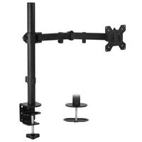 Mount-It! Single Monitor Arm Mount | Desk Stand | Full Motion Height Adjustable Articulating Tilt | Fits 19 21 24 27 29 30 32 Inch VESA 75 100 Compatible Computer Screen | C-Clamp and Grommet Base