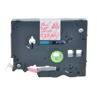 NineLeaf 1 Pack Red on Clear p-Touch Label Tape 12mm Laminated Replacment Compatible for Brother TZe-132 TZe132 TZ132 0.47" for PT-D210 PT-D400AD PT-H110 PT-D600 Label Maker