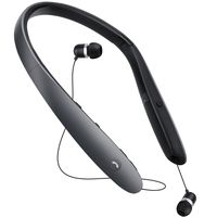 Bluetooth Headphones,Retractable Earbuds Neckband Foldable,Neck Wireless Bluetooth Headset Sweatproof Sports Noise Cancelling Microphone HD Stereo,Voice Command Assistant-Titanium Black