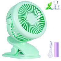 Clip Fan and Desk Fan 2 in 1, 6-Inch Mini Portable Rechargeable USB Fan with 2000 mAh Battery or Micro USB Cable, 360 Degree Rotation for Baby Stroller, Car, Gym, Office, Outdoor, Traveling, Camping