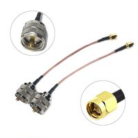 DANUC 2pcs SMA Male to UHF Male Adapter Coaxial Coax Antenna Cable 15CM
