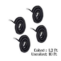 Telephone Phone Handset Cable Cord,Uvital Coiled Length 1.2 to 10 Feet Uncoiled Landline Phone Handset Cable Cord RJ9/RJ10/RJ22 4P4C(Black,4 PCS)