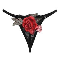 Balakie Womens Sexy Briefs, Lace Appliques Panties Briefs Underwear Thongs G-String (S, Black-A)