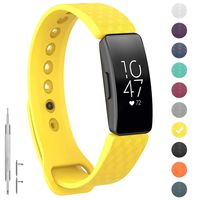GVFM Compatible with Fitbit Inspire/Inspire HR Bands, Adjustable Soft Silicone Bracelet Accessories Sport Strap for Women Men Wristbands (Small: 5.5-6.7 inch, Yellow)