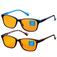 Blue Light Blocking Computer Glasses 2 Pack Anti Eyestrain Unisex(Men/Women) Eyeglasses with Spring Hinges UV Protection Little yellow lens FDA Approved Twilight and Bule