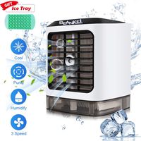 Personal Air Cooler, 3 in 1 USB Charging Personal Evaporative Cooler with Waterbox 3 Fan Speeds Ultra-Quiet Table Fan for Home Office Bedroom Kids Camping