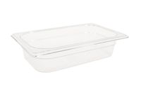 Rubbermaid Commercial Products Cold Food Insert Pan for Restaurants/Kitchens/Cafeterias, 1/4 Size, 2.5 Inches Deep, Clear (FG110P00CLR)