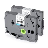 Label Tape Replace TZe231 TZ231 12mm 8m Black on White Standard Laminated Labels Replacement for Brother P-Touch Label Maker TZe-231, PT-H110, PT-D210, PT-D400AD, PT-D600 (1/2" x 26.2ft), 2-Pack