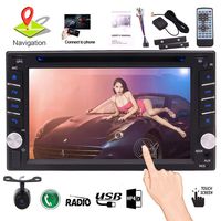in Dash Car Stereo Bluetooth Headunit Double Din Car Radio Receiver with GPS Navigation 6.2 inch Capacitive Touchscreen 2 din Video DVD CD Player Sat Navi Entertainment System Free Reverse Camera