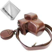 First2savvv full body Precise Fit PU leather digital camera case bag cover with should strap for Fujifilm X-E3 XE3 with XF23mm Lens + Cleaning cloth XJPT-XE3-HD10