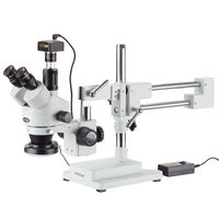 AmScope 3.5X-180X Trinocular Stereo Microscope with 4-Zone 144-LED Ring Light and 10MP Camera
