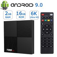Android TV Box Android 9.0,Smart TV boxes 2GB Ram 16GB ROM H6 Quad-Core 6K Ultra HD 2.4G WiFi H.265 Decoding 3D T95MINI Internet Media Player