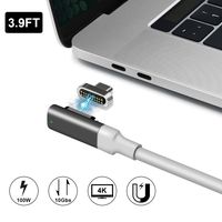 Magnetic USB C Adapter,Type C Connector, USB 3.1 10 Gb/s PD,100W Quick Charge - 4 K @ 60 Hz High Resolution - Supports High Speed, Compatible with MacBook Pro/Pixelbook/Matebook/Dell XPS (3.9ft)