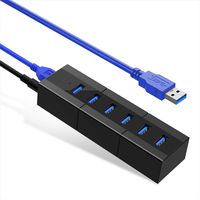 USB Hub 3.0 K&ZZ 6 Port 10W Data Hub with 6 USB 3.0 Port Compatible PC, Mobile HDD, USB Flash Drive, Mouse and More (Black)
