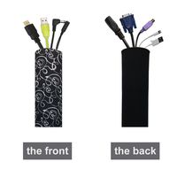 heixiantiao Cable Management Sleeves,Neoprene Cord Organizer with Free Nylon for TV USB PC Computer Network Wires (130 inches ) DIY by Yourself, Adjustable Black and White Reversible Wire Hider