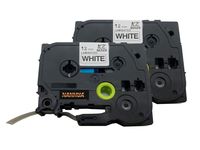NANHUA 2 Pack Compatible Label Tape Tze 231 Tz 231 Laminated Label Maker 2/1" 12mm Black On White