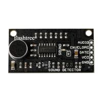 flashtree Sound Detector SparkFun Audio Sensing Breakout Three Different outputs Audio Presence of Sound Binary Indication Amplitude Analog Representation VCC: 3.5V to 5.5V Ideal Voltage is 5V
