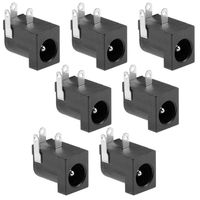 uxcell 7Pcs PCB Mount DC005 5.5mm x 2.1mm 3 Pin Audio Video DC Power Connector Socket Black