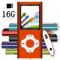 Tomameri - Portable MP3 / MP4 Player with Rhombic Button, Including a 16 GB Micro SD Card and Support Up to 64GB, Compact Music, Video Player, Photo Viewer Supported - White-and-Orange