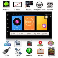 Henhaoro 7" Android Car Stereo GPS Navigation Touch Screen Radio Receiver No DVD 2 DIN Resolution 1024x600 Head Unit Version 2019