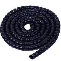TINTON LIFE 6.5FT 30mm(1.18in) PP Spiral Wire Tube Pipe Cable Sleeve Protector, Black