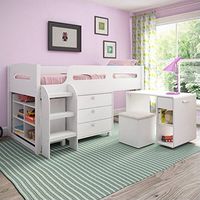 CorLiving Madison Loft Bed, Single/Twin, Snow White