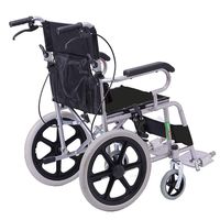 LBYMYB Wheelchair Portable Travel Chair Disabled Elderly Lightweight Manual Wheelchair Portable Transport Folding Wheelchair Wheelchair (Color : Black)