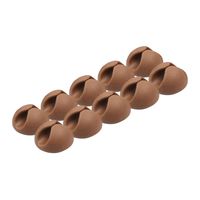 ROK Hardware Multipurpose Silicone Cable Clip Grip Wire Cord Type USB Desk Wall Desktop Organizer Charger Holder (10 Pack, Brown)