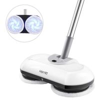 Homitt Electric Spin Mop Power Floor Scrubber-2019 Version, Cordless Spray Floor Mop with Adjustable Handle and 4 Replaceable Microfiber & Reusable Mop Pads for Cleaning Hardwood Floor and Tile