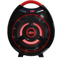 AXESS SPBT1051 Portable Bluetooth 2.1 Hi-Fi Media Speaker with Built-In Sub & FM Radio, USB, 6 Aux, 6.5mm Mic Jack Inputs in Red