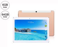 10 Inch Android 8.0 Tablet PC, 6GB RAM 64GB Storage Phablet Tablet Deca-Core Unlocked 4G Cell Phone Tablets, Dual Sim Card Slots, WiFi, GPS, Bluetooth 4.0,1920x1200 HD IPS Screen Displa (Gold)