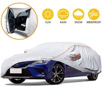 Tchipie 177"-191" Car Cover for Automobiles All Weather Waterproof, Anti-Scratch Outdoor Sedan SUV Covers with Zipper Door and Reflective Strips, Adjustable Straps for Windproof