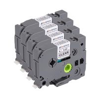 Molshine Compatible Standard Laminated Label Tape,Replacement for Brother P-Touch TZe121 TZe-121 TZ121 TZ-121,Black on Clear,9mm x 8m(3/8 inch x 26.2 feet),4 Pack