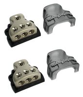 2) ROCKFORD FOSGATE RFD4 0/1/4-Gauge Ga Car Audio Distribution Blocks 1-In 3-Out