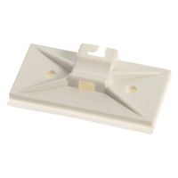 Panduit SMS-A-C Snap-In Cable Tie Mount, Mechanically Applied, Pre-Installed Adhesive, Rubber Mounting Method, White (Pack of 100)