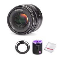 Brightin Star 55mm F1.8 Full Frame Manual Fixed Lens for Canon RF Mount Cameras EOS-R EOS-RP, F1.8 Larger Aperture, Multi-Layer Coating, Metal Body, /W Lens Pouch Bag&Metal Lens Hood