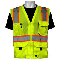 Global Glove GLO-079 - FrogWear HV - High-Visibility Mesh Polyester Surveyors Safety Vest - Large