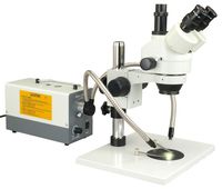 OMAX 7X-45X Zoom Trinocular Stereo Microscope + 150W Gooseneck Cold Fiber Light