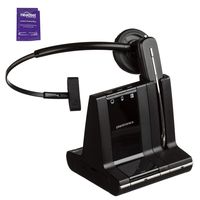 Plantronics Savi W740 Wireless Headset System Bundle with Headset Advisor Wipe (Renewed)