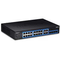 TRENDnet 20-Port Gigabit Web Smart Switch, 16 x Gigabit Ports, 4 x Shared Gigabit Ports (RJ-45/SFP), VLAN, QoS, LACP, IPv6 Support, 40 Gbps Switching Capacity, Lifetime Protection, TEG-204WS