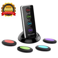 Key Finder, FindKey Wireless Key RF Locator Item Anti-Lost Tag Alarm Reminder Tracker Remote Finder,1 RF Transmitter 4 Receivers,Phone Pets Keychain Wallet Luggage Tracking Tracker