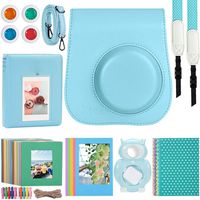 Kaita Instant Camera Accessories Bundle for Fujifilm Instax Mini 9/8 Instant Film Camera. with Protective Case/Strap/Photo Album/Frame/Selfie Len/Filters/Stickes - Blue