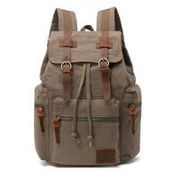 High Capacity Canvas Vintage Backpack - for School Hiking Travel 12-15.6" Laptop