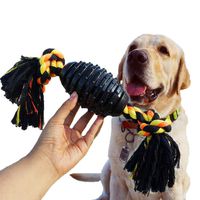LECHONG Durable Dog Chew Toys for Aggressive Chewer, Combine Ball Rope Dog Toy 13.5 Inch Nearly Indestructible Dog Toy with Convex Design for Puppy Small Medium and Large Dogs