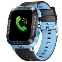 Bluetooth Smartwatch Touch Screen Wrist Watch with Camera/SIM Waterproof Phone Smart Watch Sports Fitness Tracker Girls Boys Smart Watches with Children's Smart Wrist Kids Gifts Learnin (Black Blue)