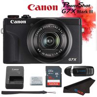 Canon PowerShot G7 X Mark III Digital Camera (Black) + 16GB Memory Card + Memory Card Reader + Pixibytes Microfiber Cleaning Cloth