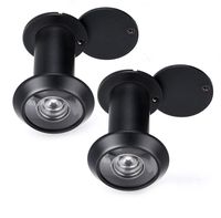 Sumnacon Safety Door Viewer,Solid Brass 220-degree Door Viewer/Peephole with Heavy Duty Rotating Privacy Cover for 1-3/8" to 2-1/6" Doors, Durable Door Viewer for Home Office Hotel (2 Pcs Black)