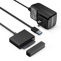 ELUTENG USB3 to SATA, SATA III Hard Drive Adapter Converter for 3.5/2.5 Inch HDD/SSD with 12V/2A Power Adapter