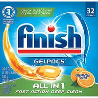 Finish All in 1 Gelpacs Orange, 32ct, Dishwasher Detergent Tablets